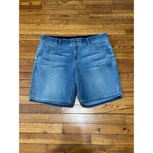 Lane Bryant Women’s Tighter Tummy 5 Pocket Denim Bermuda Shorts Plus Sz 22 Blue
